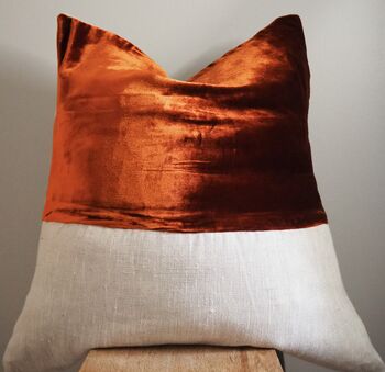 Velvet And Linen Scatter Cushion, 5 of 12