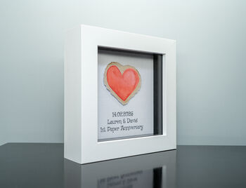 Personalised 1st Paper Anniversary Paper Heart Small Frame, 7 of 7