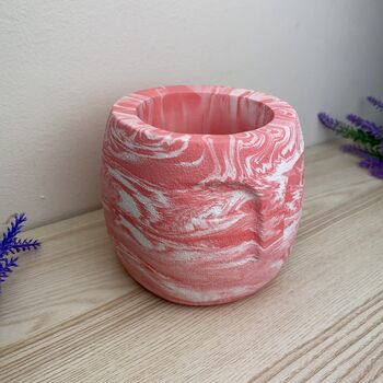 Pink Marbled Plant Pot/ Pen Pot, 3 of 5