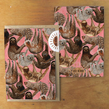 Sleuth Of Sloths Print Greetings Card, 5 of 7