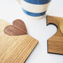 Set Of Two Personalised Heart Cut Out Coasters, thumbnail 3 of 5