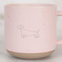 Dachshund Engraved Pink Ceramic Tea/ Coffee Mug, thumbnail 3 of 5