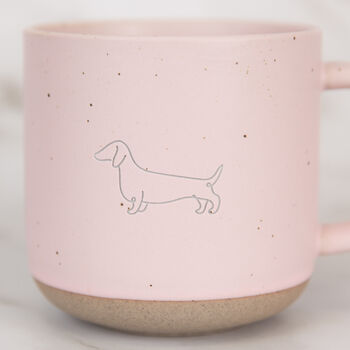 Dachshund Engraved Pink Ceramic Tea/ Coffee Mug, 3 of 5