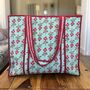 Tote Bag, Beach Bag, Block Print Indian Handbag, Holiday Bag, thumbnail 1 of 12