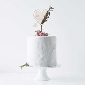 Personalised Carved Heart Cake Topper, 8 of 8