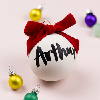Personalised Ceramic Christmas Bauble, 7 of 8