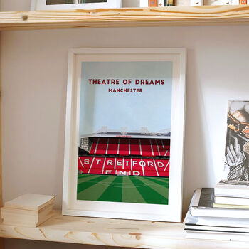Manchester Utd Football Stadium Art Print Gift, Framed Or Unframed, 3 of 9
