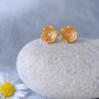 Diamond Forget Me Not Earrings In Gold Plated Silver, thumbnail 1 of 4