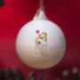 Greyhound Ceramic Round Bauble, thumbnail 1 of 5