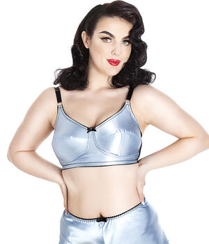 Retro Satin Non Wired Bra Bride Gift, 3 of 12