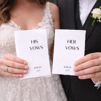 Vow Books Personalised Wedding Vow Cards Cotton Paper, 5 of 12