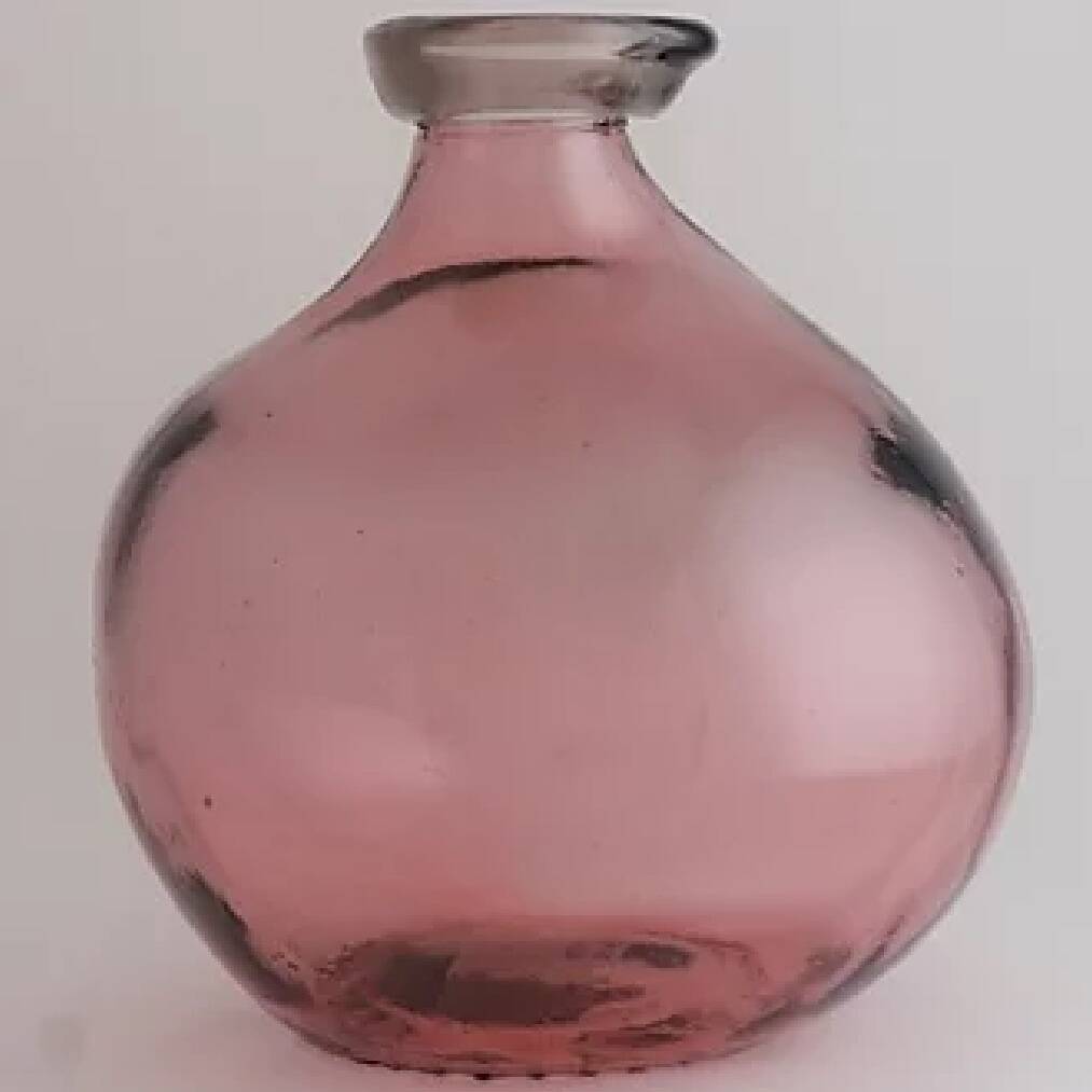 Recycled Glass Vase 18cm Blown Glass Ten Colours By The Recycled