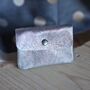 Metallic Leather Button Purse In Silver, thumbnail 1 of 2