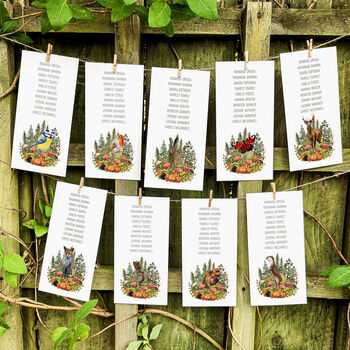 Autumn Woodland Animals Table Plan Cards, 3 of 6