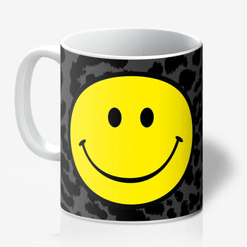 Leopard Print Animal Print Smiley Face Mugs Choice Of Four Colours, 6 of 8