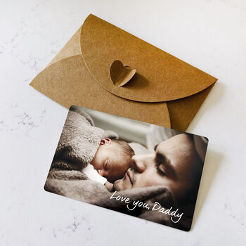 Personalised Wallet Or Purse Metal Photo Cards For Dad, 4 of 5