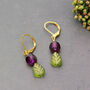 Berry And Leaf Earrings, thumbnail 3 of 6
