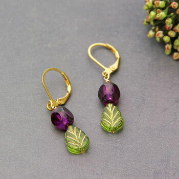 Berry And Leaf Earrings, 3 of 6