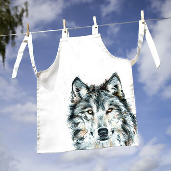 Inky Wolf Canvas Child's Apron, 2 of 5