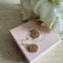 Pink Stone Square Dangle Earrings, thumbnail 3 of 4