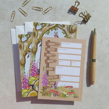 Woodland Animals Ready To Write Invitations, 4 of 5