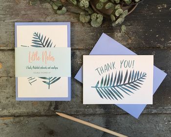 Thank You Card Set Palm Print, 3 of 4