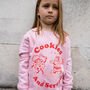Cookies And Scream Girls' Slogan Sweatshirt, thumbnail 1 of 4
