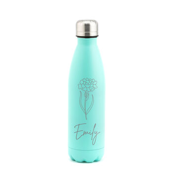 Personalised Birth Flower Water Bottle For Her, 3 of 4