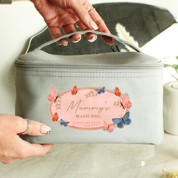 Personalised Butterfly Grey Toiletry Bag, 3 of 3