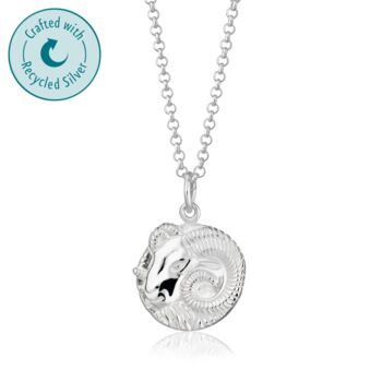 Personalised Sterling Silver Aries Zodiac Necklace, 6 of 7