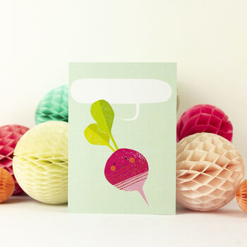 Personalised Radish Greetings Card, 2 of 4