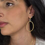 Elegant Two Tone Diamond Cut Circle Drop Earrings, thumbnail 2 of 3