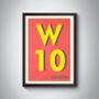 W10 Kensal Green London Postcode Typography Print, thumbnail 5 of 11