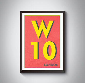 W10 Kensal Green London Postcode Typography Print, 5 of 11