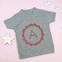 Glitter Flower T Shirt Personalised With Initial, thumbnail 1 of 4