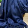 Super Soft Plain Pashmina Style Scarf In Navy Blue, thumbnail 2 of 3