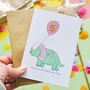 Personalised Triceratops Dinosaur Birthday Card, thumbnail 1 of 2