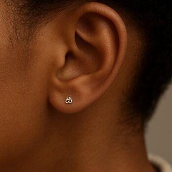 Tiny Sterling Silver Celtic Knot Stud Earrings, 4 of 10