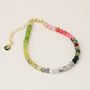 Colourful Pink And Green Crystal Beaded Bracelet, thumbnail 3 of 3