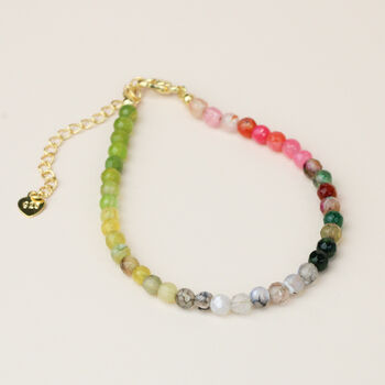 Colourful Pink And Green Crystal Beaded Bracelet, 3 of 3