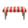 Hand Painted Upholstered Linen Square Stripe Footstool, thumbnail 11 of 12
