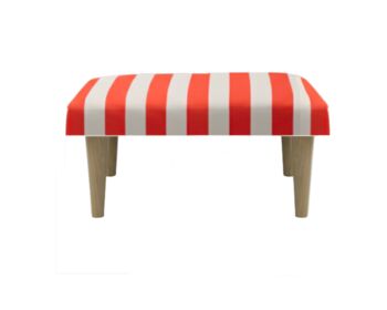 Hand Painted Upholstered Linen Square Stripe Footstool, 11 of 12