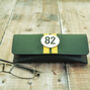 No82 Racing Stripe Green Leather Glasses Case, thumbnail 1 of 4