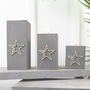Trio Of Wooden Tea Light Holders Raised Star Design, thumbnail 3 of 9