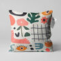 Abstract Pillow Cover With Plants And Flowers, thumbnail 1 of 7