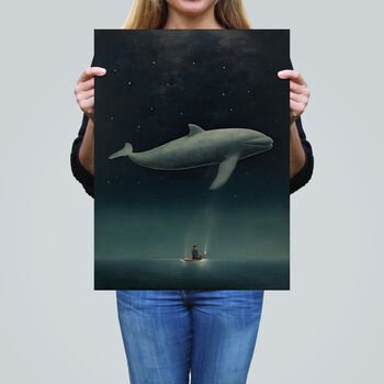 The Whale Watcher Dark Moody Seascape Wall Art Print, 2 of 6