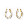 Credo Chunky Hoop Earrings With Mother Of Pearl Beads, thumbnail 2 of 3