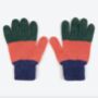 Miss Pompom Navy Colourblock Wool Gloves, thumbnail 1 of 4