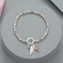 Round And Square Bracelet Angel Wings And Stone Charm, thumbnail 1 of 2