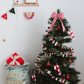 Red And Green Christmas Tree Garland, 2 of 5